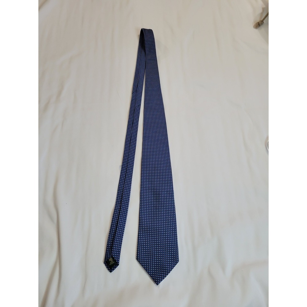 Vintage Lauren Ralph Lauren Necktie‎ Men's Blue Checked 100% Silk Classic